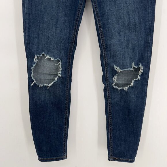 Free People Women's High- Rise Destroyed Knee Skinny Jeans 27 - Picture 3 of 10